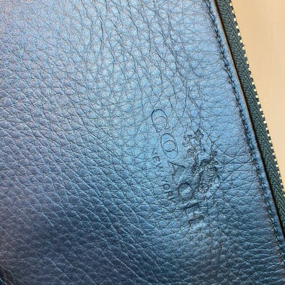 Coach Double Corner Zip Wristlet 6649 - Metallic Blue - Picture 2 of 10